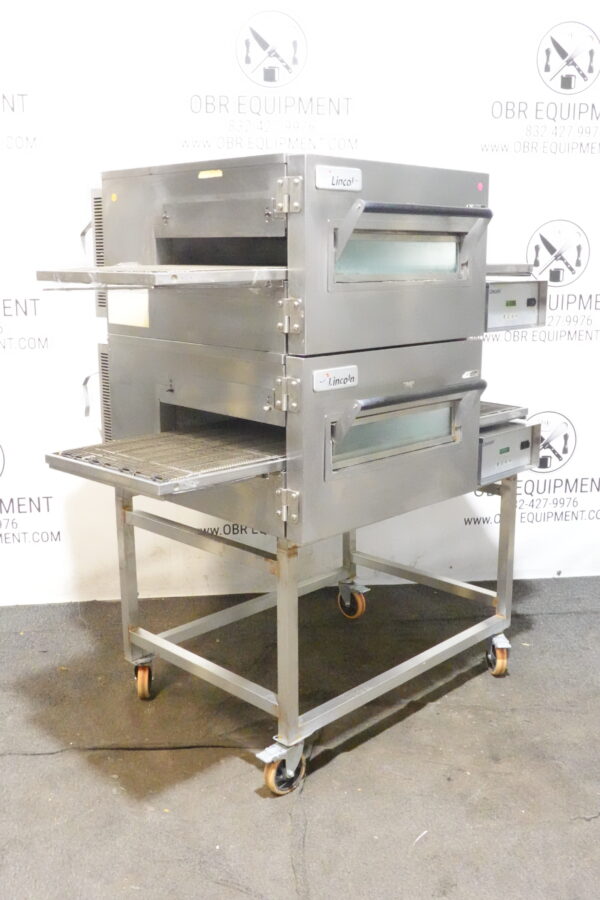 LINCOLN IMPINGER ELECTRIC DOUBLE STACK PIZZA CONVEYOR OVEN ON STAND MODEL 1132-002-U - Image 6