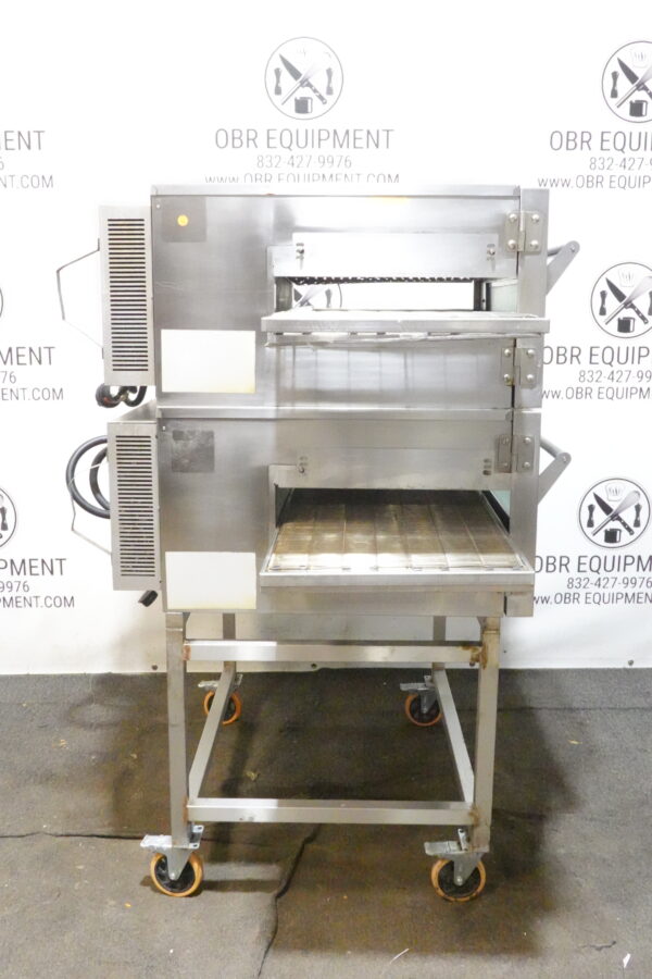 LINCOLN IMPINGER ELECTRIC DOUBLE STACK PIZZA CONVEYOR OVEN ON STAND MODEL 1132-002-U - Image 7