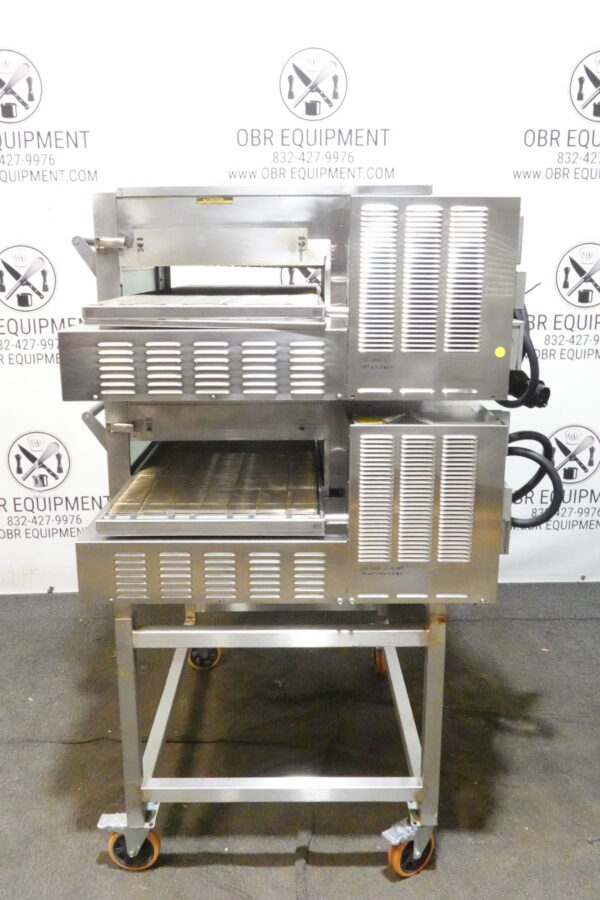 LINCOLN IMPINGER ELECTRIC DOUBLE STACK PIZZA CONVEYOR OVEN ON STAND MODEL 1132-002-U - Image 10