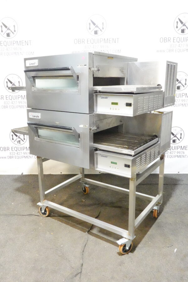 LINCOLN IMPINGER ELECTRIC DOUBLE STACK PIZZA CONVEYOR OVEN ON STAND MODEL 1132-002-U - Image 12