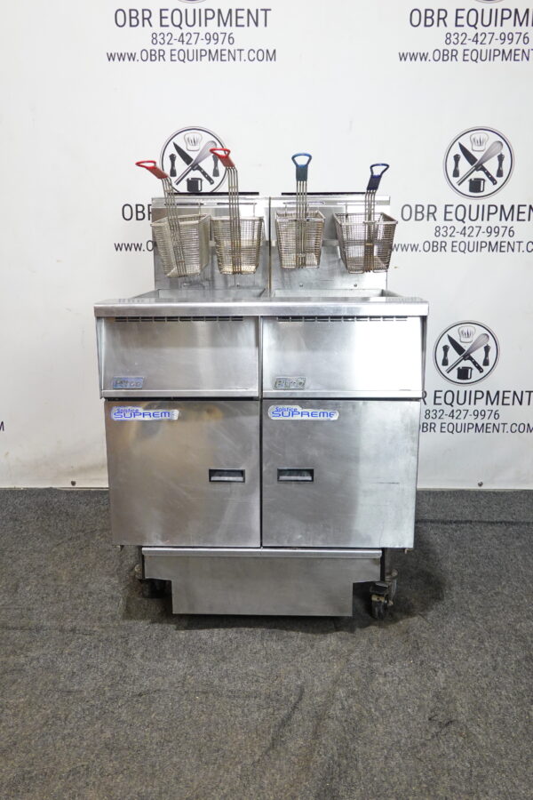 PITCO TWO BAY NATURAL GAS (50 LBS CAPACITY PER BAY) FRYER WITH FILTRATION SYSTEM MODEL SSH55 - Image 11