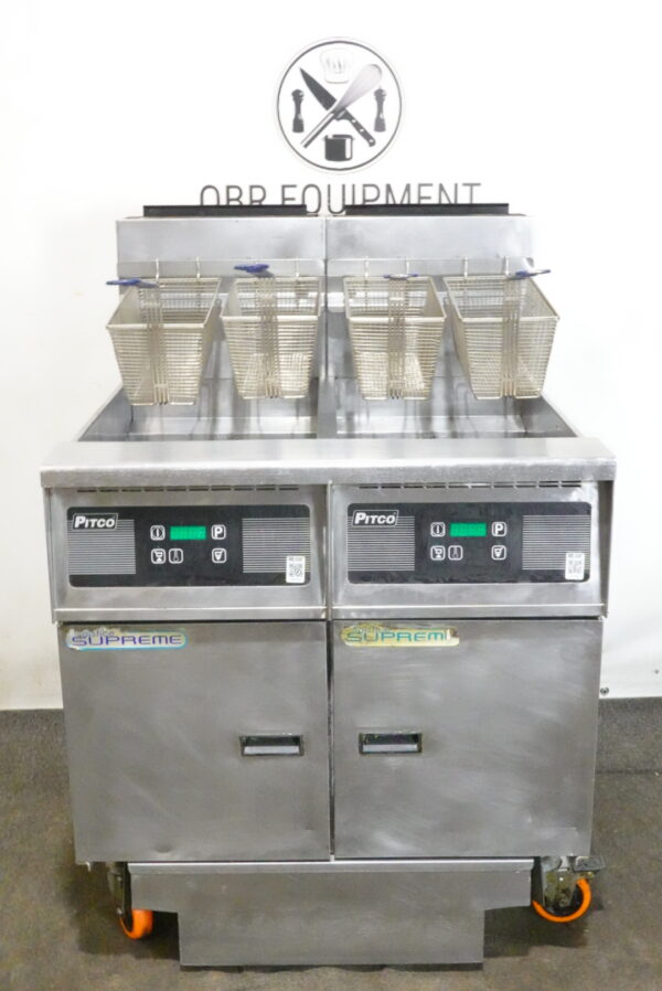 PITCO TWO BAY NATURAL GAS (50 LBS CAPACITY PER BAY) FRYER WITH FILTRATION SYSTEM MODEL SSH55 - Image 2