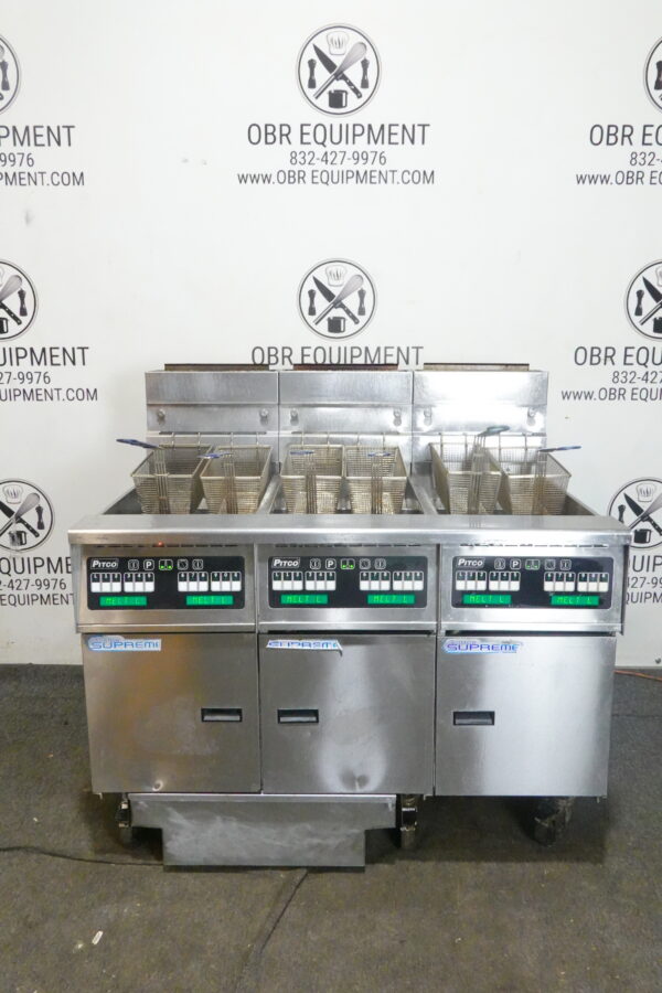 PITCO THREE BAY NATURAL GAS (50 LBS CAPACITY PER BAY) FRYER WITH FILTRATION SYSTEM MODEL SSH55 - Image 4