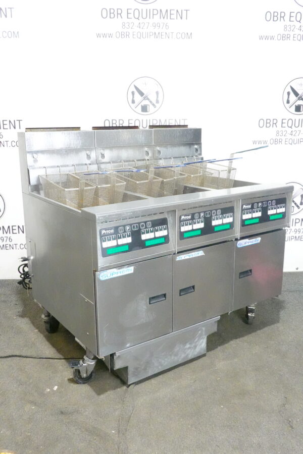 PITCO THREE BAY NATURAL GAS (50 LBS CAPACITY PER BAY) FRYER WITH FILTRATION SYSTEM MODEL SSH55 - Image 10