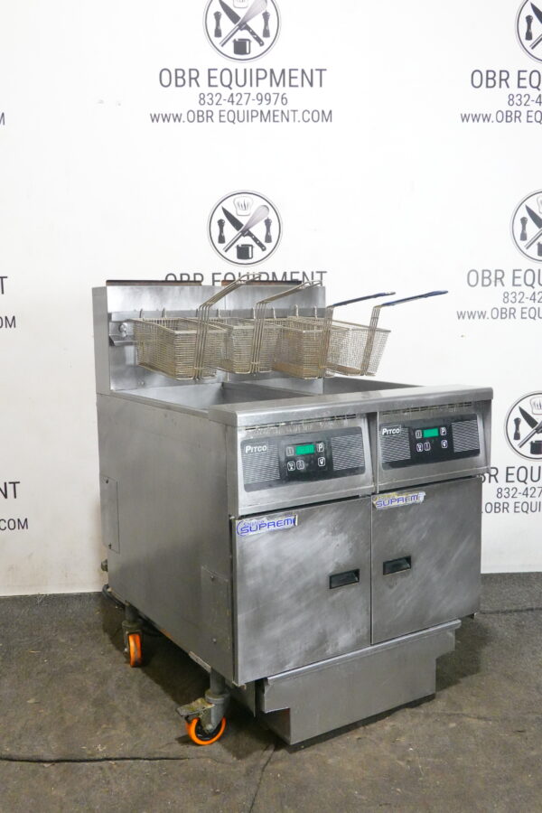 2020 PITCO TWO BAY NATURAL GAS (50 LBS CAPACITY PER BAY) FRYER WITH FILTRATION SYSTEM MODEL SSH55 - Image 8