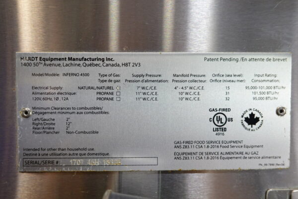 HARDT NATURAL GAS COMMERCIAL ROTISSERIE MODEL INFERNO 4500 (CAPACITY 40 CHICKENS) - Image 13