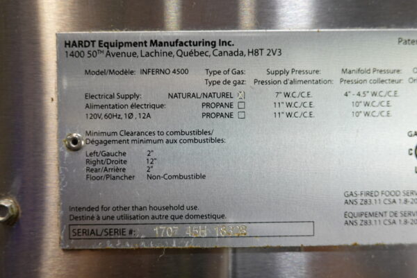 HARDT NATURAL GAS COMMERCIAL ROTISSERIE MODEL INFERNO 4500 (CAPACITY 40 CHICKENS) - Image 14