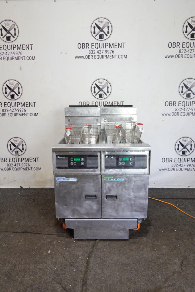 PITCO TWO BAY NATURAL GAS (50 LBS CAPACITY PER BAY) FRYER WITH FILTRATION SYSTEM MODEL SSH55