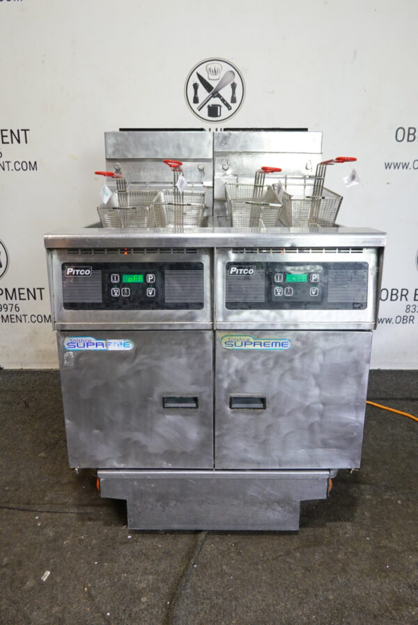 PITCO TWO BAY NATURAL GAS (50 LBS CAPACITY PER BAY) FRYER WITH FILTRATION SYSTEM MODEL SSH55 - Image 3