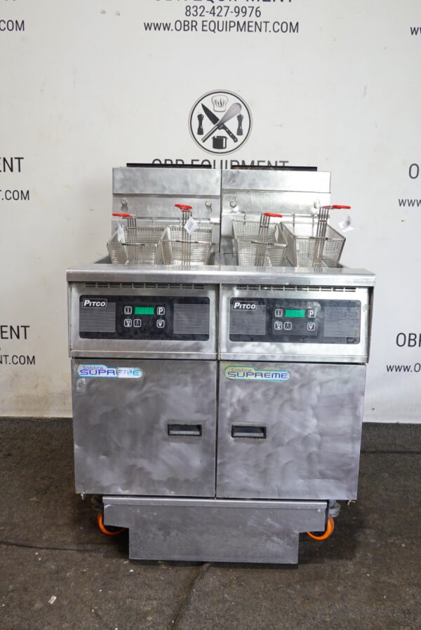 PITCO TWO BAY NATURAL GAS (50 LBS CAPACITY PER BAY) FRYER WITH FILTRATION SYSTEM MODEL SSH55 - Image 4