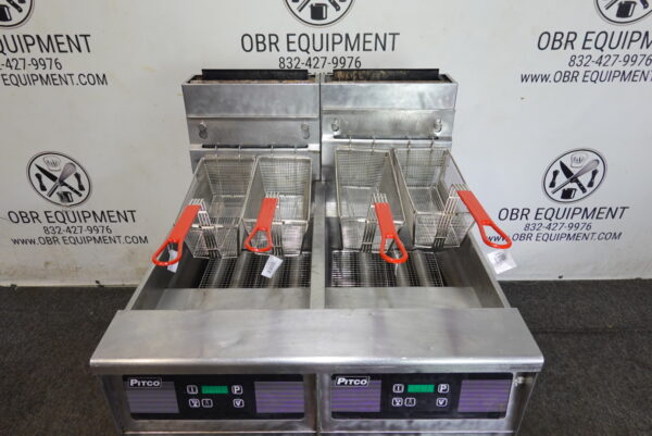 PITCO TWO BAY NATURAL GAS (50 LBS CAPACITY PER BAY) FRYER WITH FILTRATION SYSTEM MODEL SSH55 - Image 5