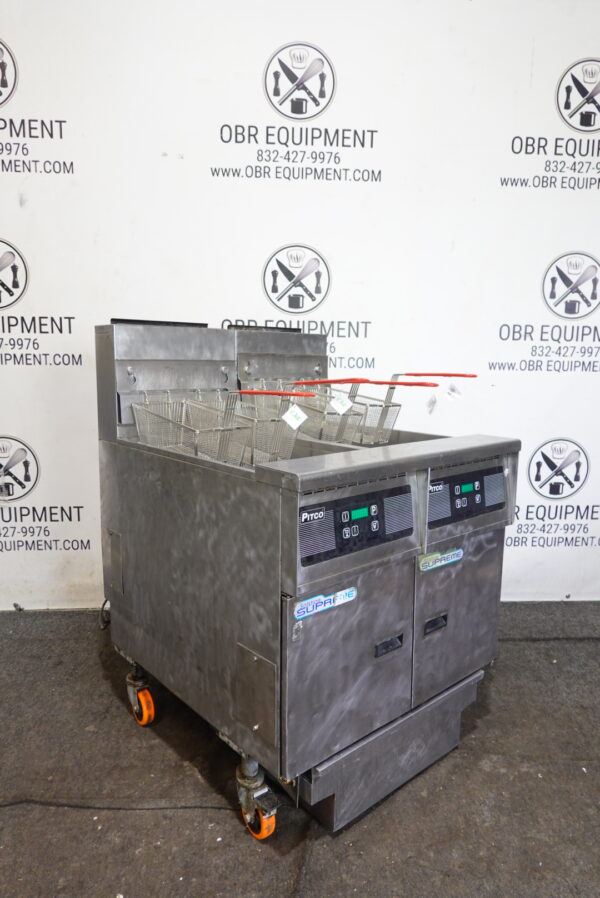PITCO TWO BAY NATURAL GAS (50 LBS CAPACITY PER BAY) FRYER WITH FILTRATION SYSTEM MODEL SSH55 - Image 10