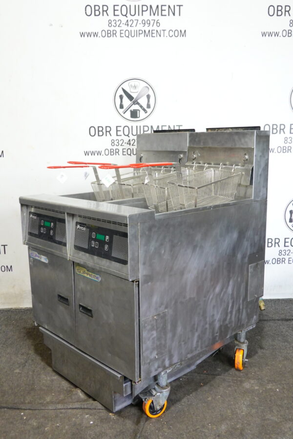 PITCO TWO BAY NATURAL GAS (50 LBS CAPACITY PER BAY) FRYER WITH FILTRATION SYSTEM MODEL SSH55 - Image 14