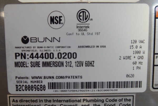BUNN ELECTRIC SINGLE CUP COFFEE BREWER MODEL SURE IMMERSION 312 - Image 12