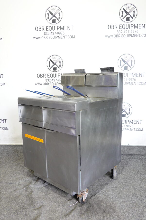 2019 FRYMASTER TWO BAY GAS (50 LBS CAPACITY PER BAY) FRYER WITH FILTRATION SYSTEM MODEL FMJ250 - Image 13