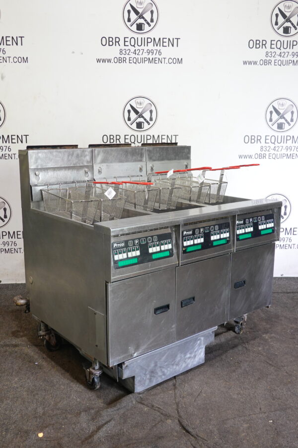 PITCO THREE BAY NATURAL GAS (50 LBS CAPACITY PER BAY) FRYER WITH FILTRATION SYSTEM MODEL SSH55 - Image 10