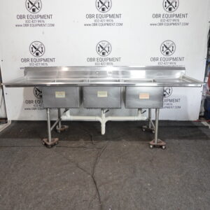 104” HEAVY DUTY THREE COMPARTMENT WITH 2 DRAINBOARD STAINLESS STEEL SINK (LOCAL PICK UP ONLY)