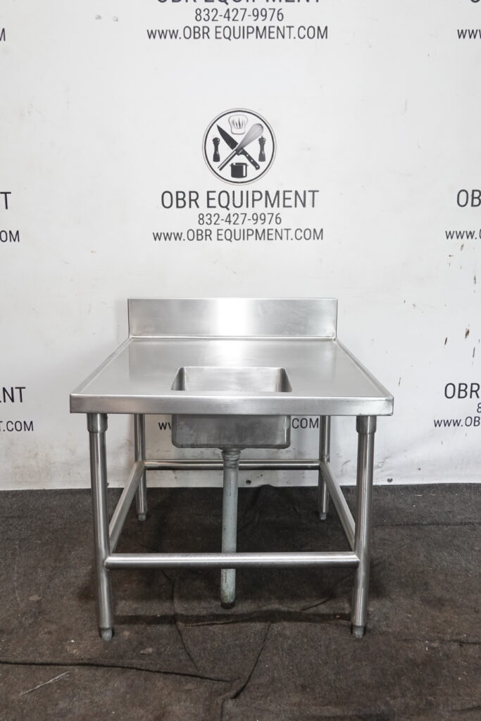 36”x30” STAINLESS STEEL ONE COMPARTMENT COMMERCIAL PREP SINK WITH BACKSPLASH