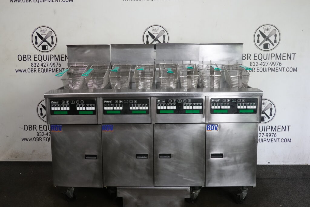 2018 PITCO FOUR BAY PROPANE GAS (32 LBS CAPACITY PER BAY) FRYER WITH FILTRATION SYSTEM MODEL SSHLV14
