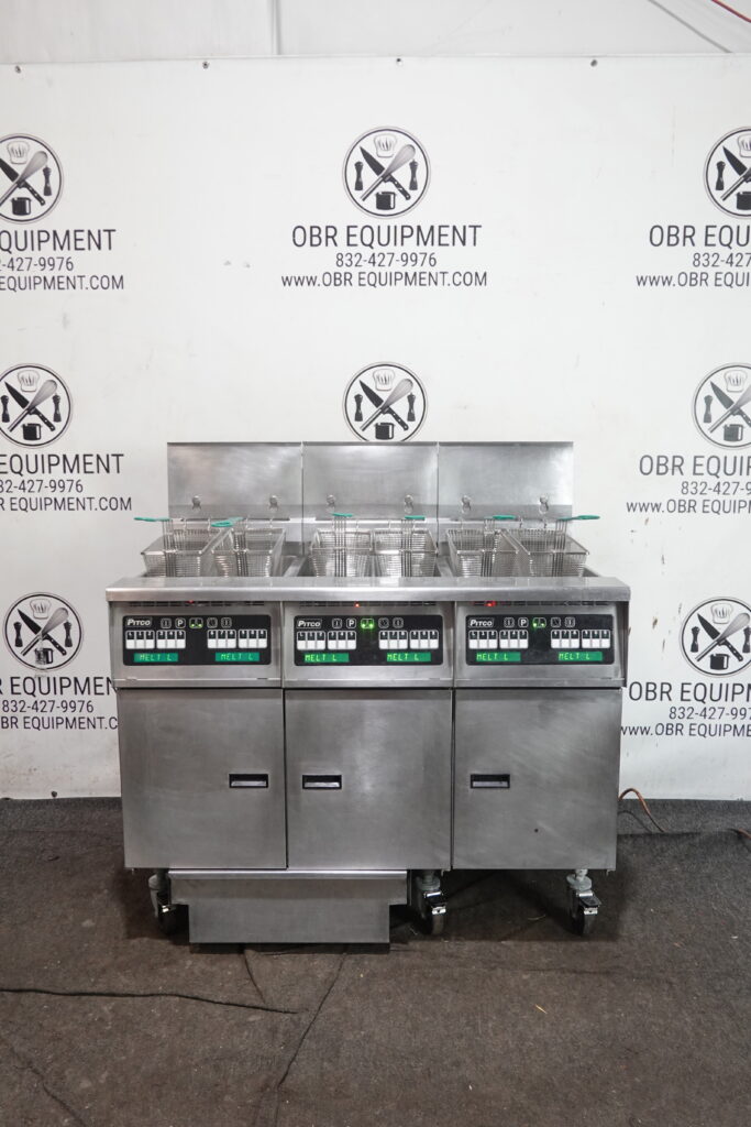 PITCO THREE BAY NATURAL GAS (50LBS CAPACITY PER BAY) FRYER WITH FILTRATION SYSTEM MODEL SGH50