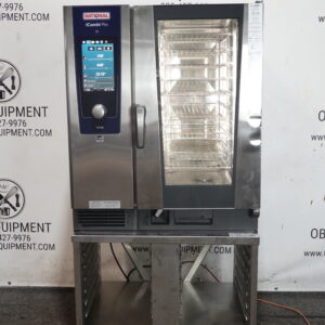 2022 RATIONAL 10 PAN NATURAL GAS HALF-SIZE COMBI-OVEN ON STAND MODEL LM100DG.AXXXX